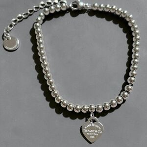 Red Heart Tag Ball Bead Bracelet